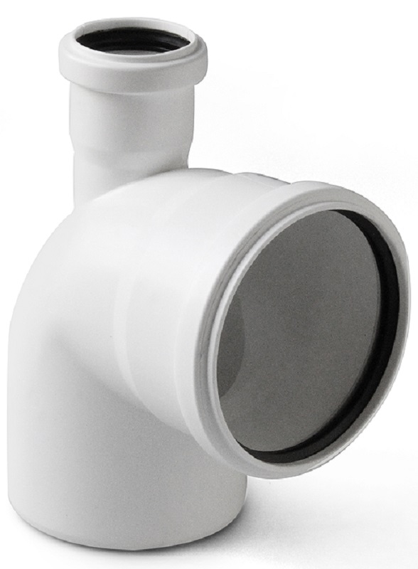 Отвод с выходом прямой 110x50/87,5 PRO AQUA Stilte белый