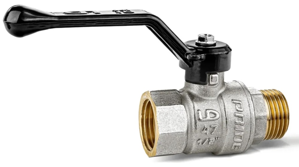 Кран шаровой ВР-НР 1/2" LD Pride, черная ручка