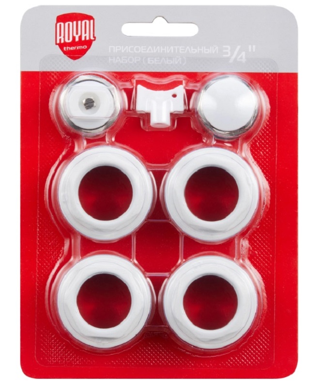 Набор присоединительный для радиатора Royal Thermo 3/4'' white