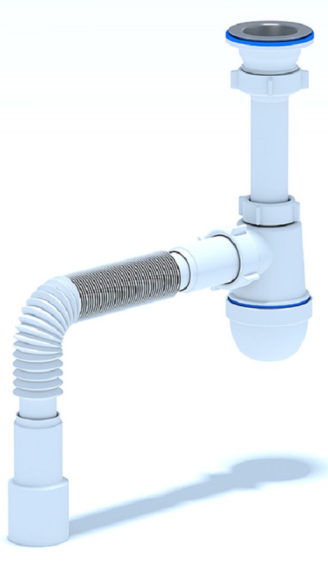Сифон АНИ 1 1/2" x 40 мм с гибкой трубой 40x40/50 мм
