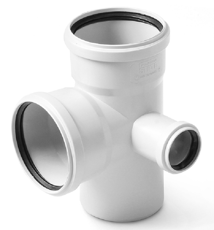 Крестовина двухплоскостная правая 110x110x50/87,5 PRO AQUA Stilte белый