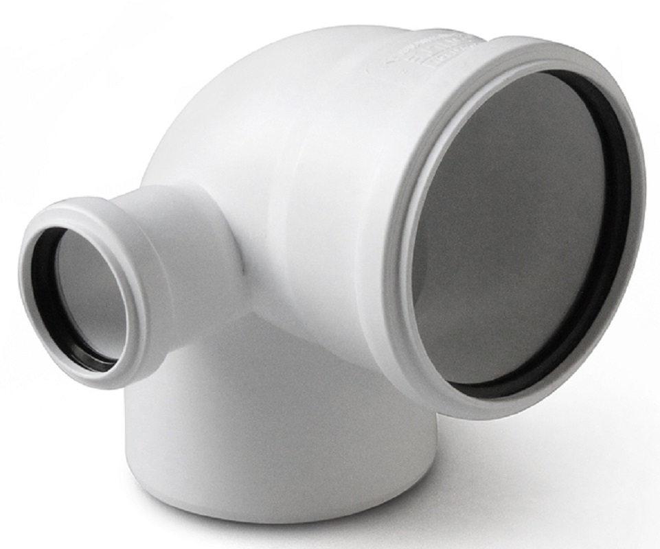 Отвод с выходом левый 110x50/87,5 PRO AQUA Stilte белый