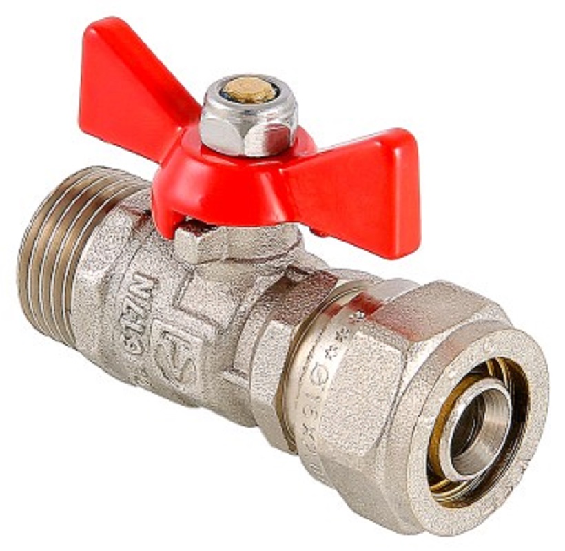 Кран шаровой с обжимным соединением 16x1/2" НР VALTEC