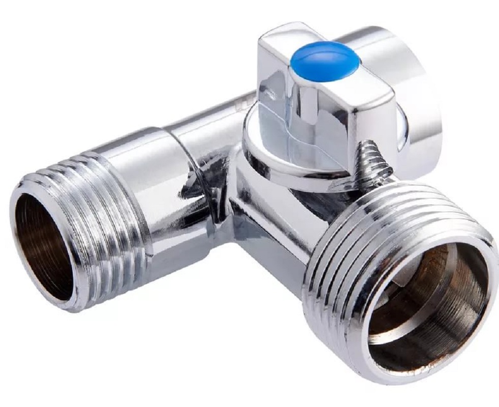 Кран-тройник для подключения сантехнических приборов MVI 1/2"x3/4"x1/2" ВР-НР-НР