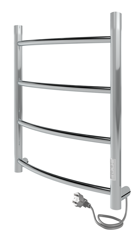 Электрический полотенцесушитель Лесенка 60x40 см INDIGO Arc Lux таймер, скрытый монтаж, универсальное подключение, полированный