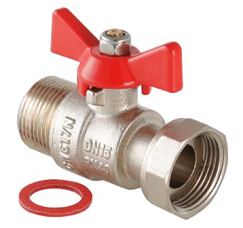 Кран шаровой с накидной гайкой и наружной резьбой 3/4" VALTEC