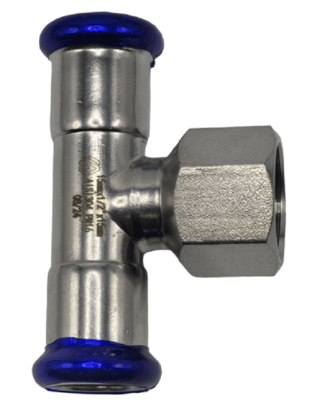 Пресс-тройник с ВР MVI 35x1/2"x35, нержавеющая сталь