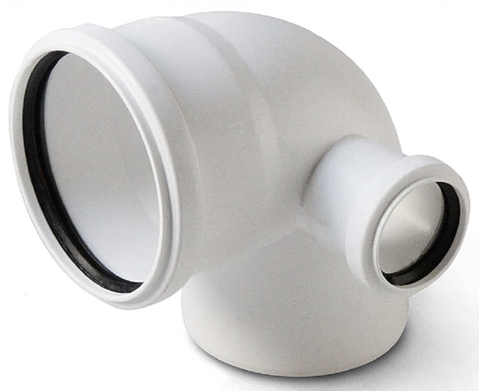 Отвод с выходом правый 110x50/87,5 PRO AQUA Stilte белый
