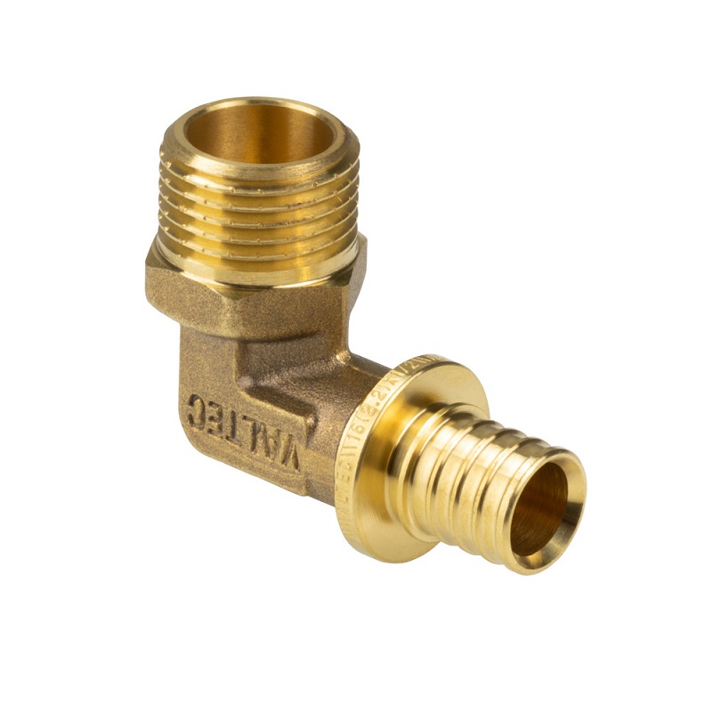 Угольник аксиальный надвижной с переходом на НР 25 (3,5) мм х 3/4" VALTEC