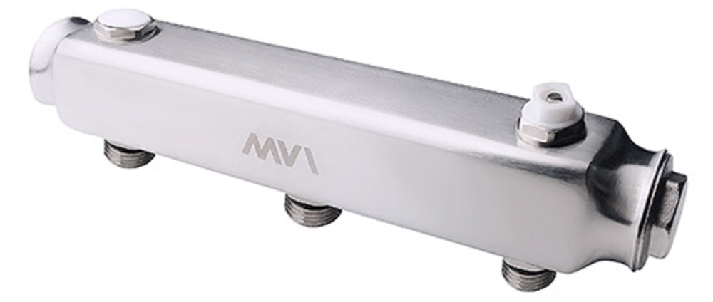 Коллектор из нержавеющей стали MVI, м\ц 100мм, 1 1/4"x1/2", 6 выходов