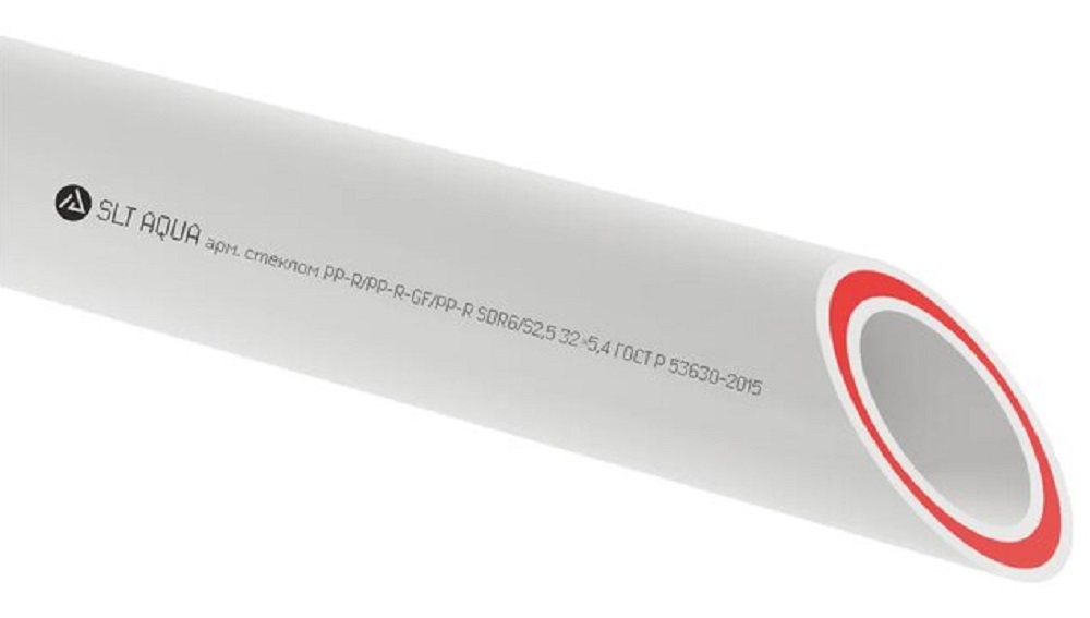 Труба полипропиленовая SLT AQUA SDR 6 (PN25) 63 мм, армированная стекловолокном
