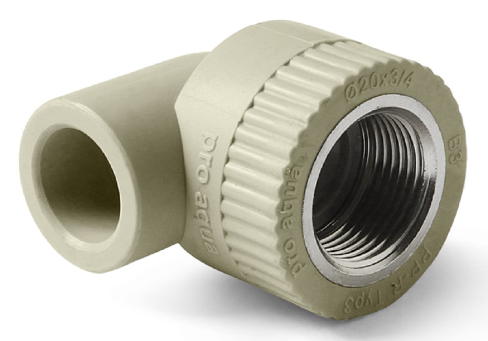 Уголок комбинированный полипропиленовый ВР 20x3/4" PRO AQUA серый
