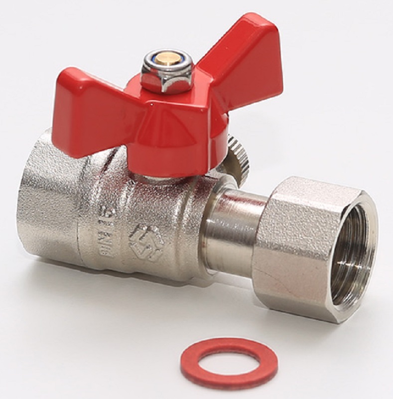 Кран шаровой для подключения манометра 1/2" НР x 1/4" BР MVI