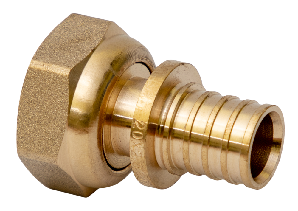 Муфта аксиальная латунная 20x1/2" F с накидной гайкой MVI