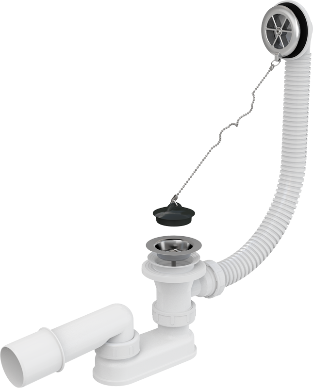 Сифон для ванны ALCADRAIN (Alcaplast), хром, A501