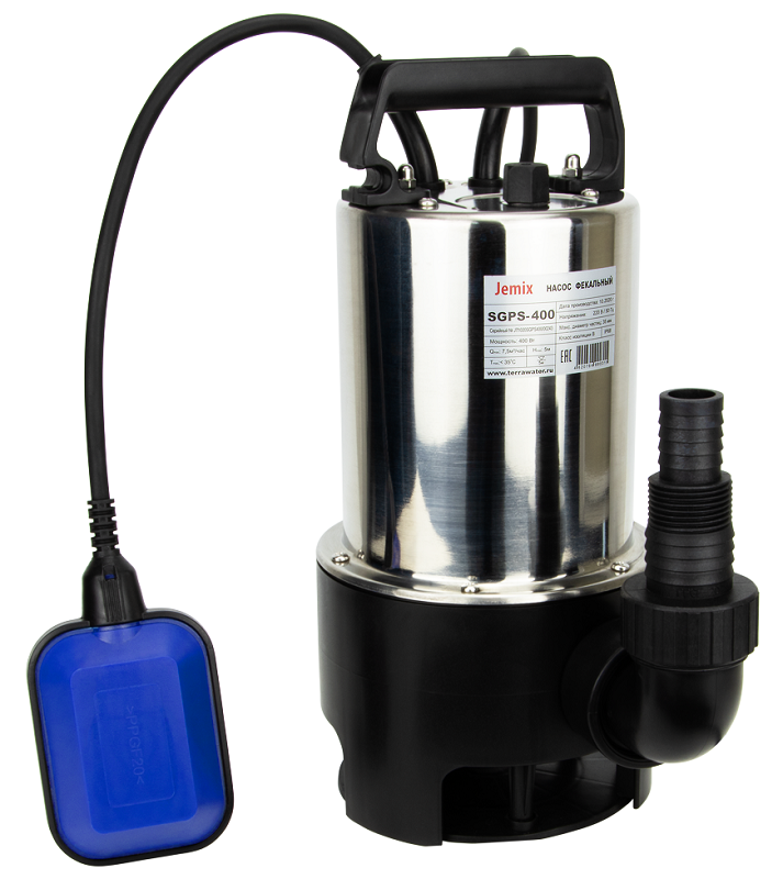 Фекальный насос JEMIX SGPS-1100 с корпусом из нержавеющей стали