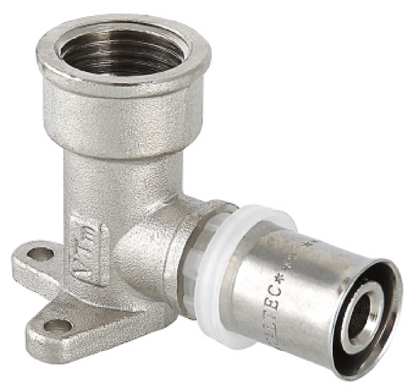 Угольник пресс с креплением ВР 16х1/2" VALTEC, удлиненный