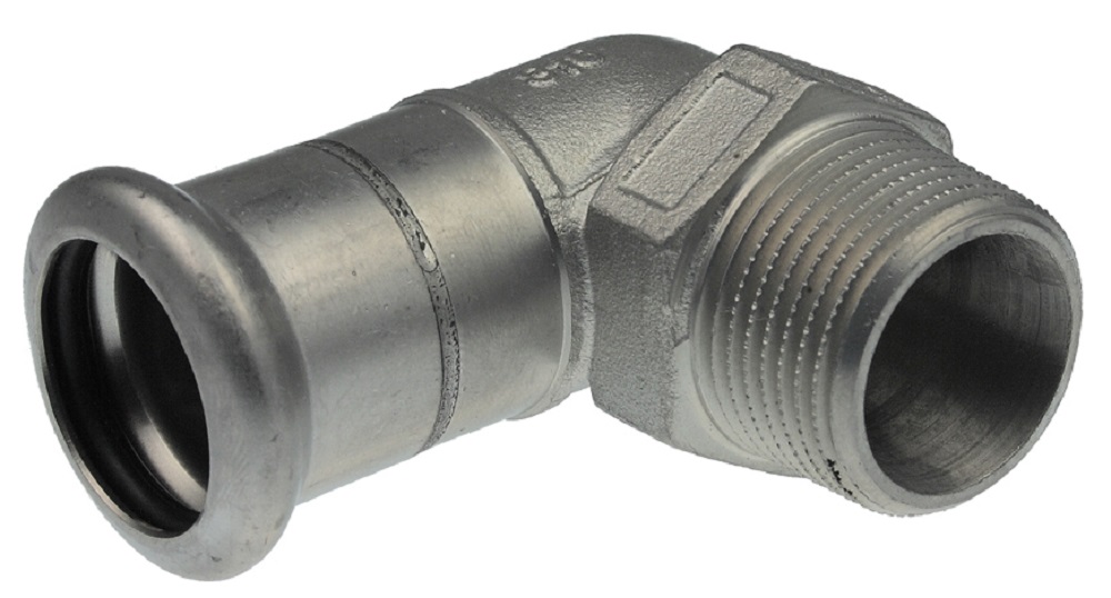 Отвод НР пресс KAN-Therm Inox 18x1/2", из нержавеющей стали