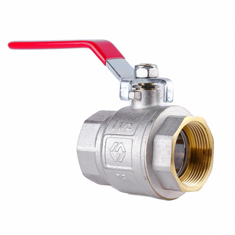 Кран шаровой 1 1/2" ВР MVI ГОСТ, ручка рычаг, латунь никелированная