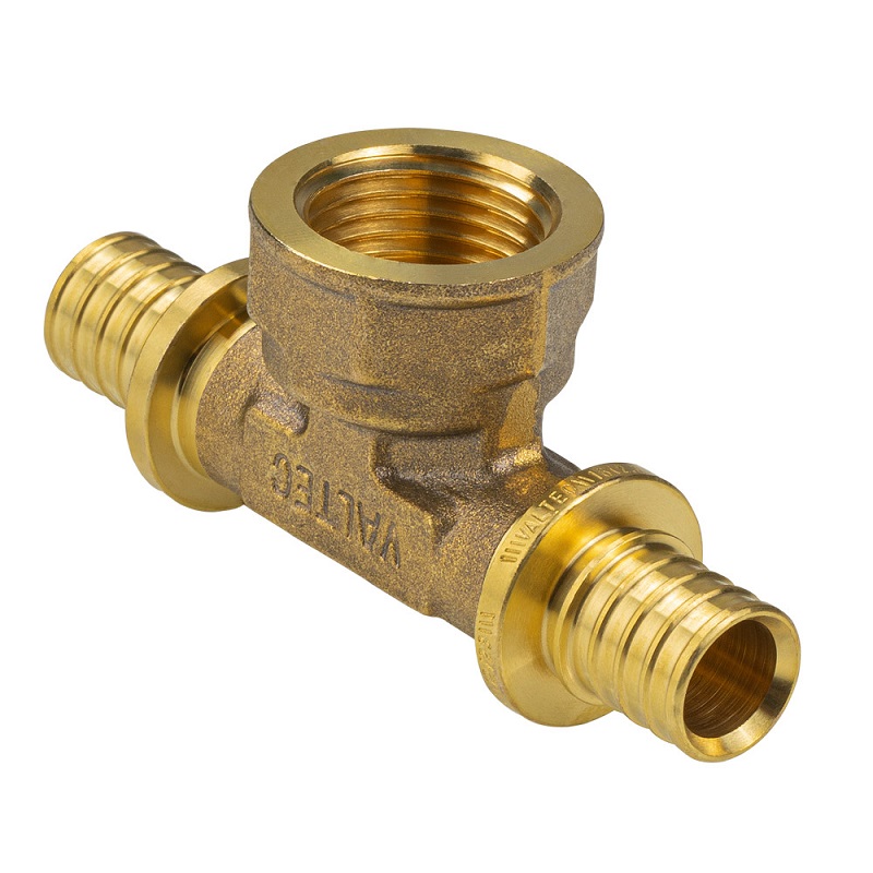 Тройник аксиальный надвижной с переходом на ВР 16 (2,2) мм x 1/2" x 16 (2,2) мм VALTEC