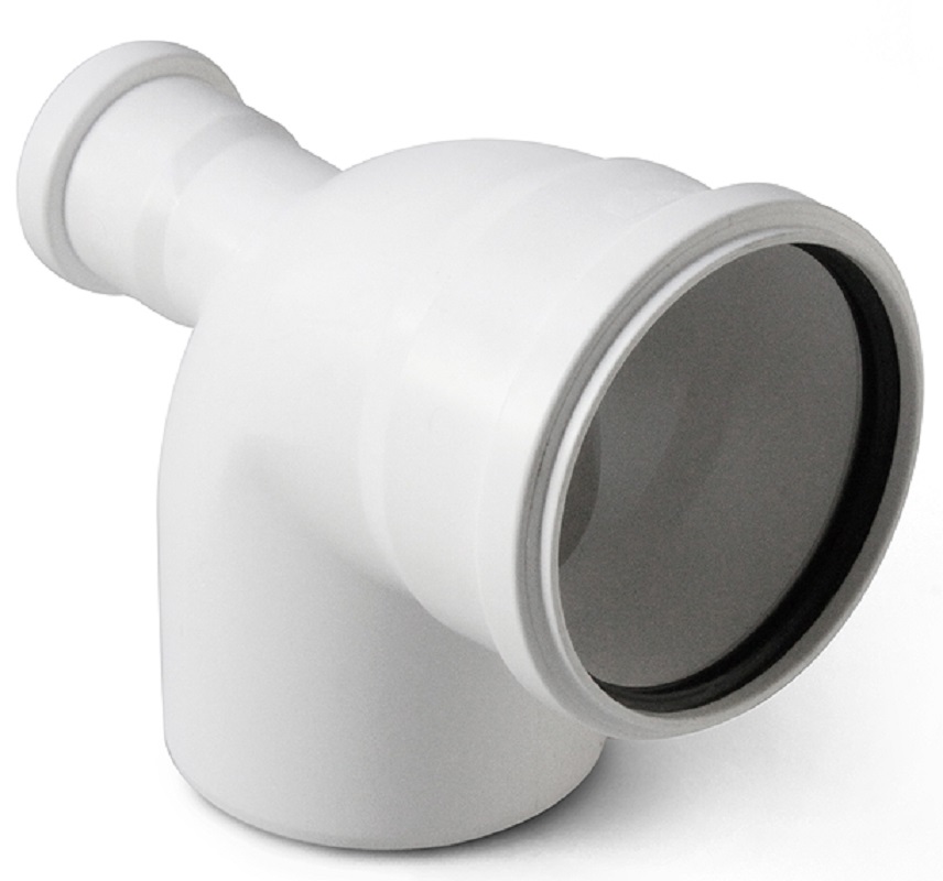 Отвод с выходом фронтальный 110x50/87,5 PRO AQUA Stilte белый