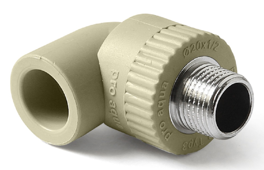 Уголок комбинированный полипропиленовый НР 20x3/4" PRO AQUA серый