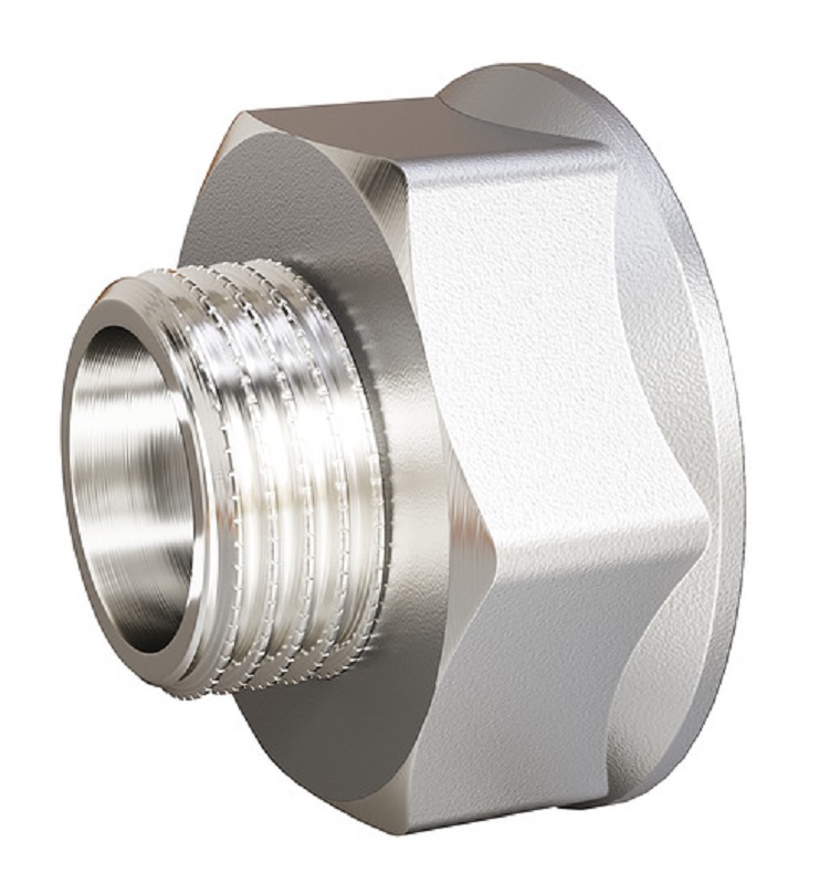 Переход LD Pride DN 15х10 мм (1/2" ВР х 3/8" НР) латунь никель