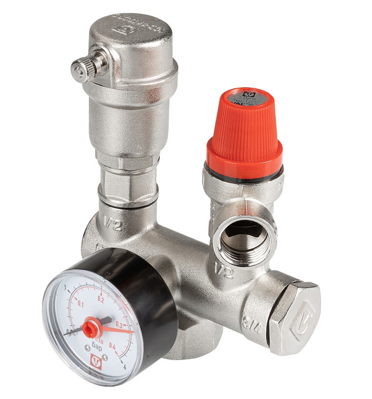 Группа безопасности для котла 1", 0-4 бар VALTEC с латунным корпусом