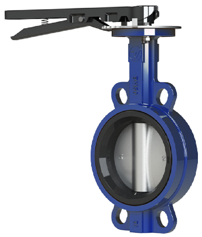 Затвор дисковый DN 125 мм PN 16 RIDVAL RVB 01 рукоятка, синий