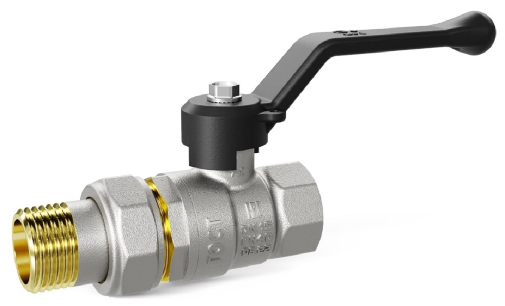 Кран шаровой со сгоном ВР-НР 1/2" LD Pride, черная ручка