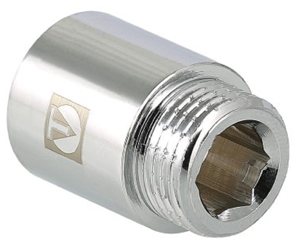 Удлинитель ВР-НР 1/2"x20 мм VALTEC, хромированный