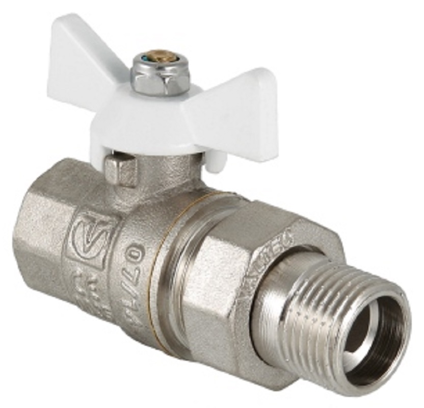 Кран шаровой с полусгоном ВР-НР 1/2" VALTEC Base, белая ручка