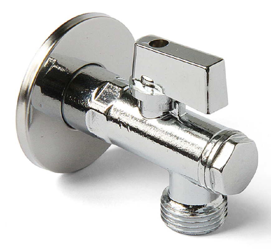 Кран шаровой угловой НР 1/2"x3/4" PRO AQUA, для подключения сантехприборов и бытовой техники
