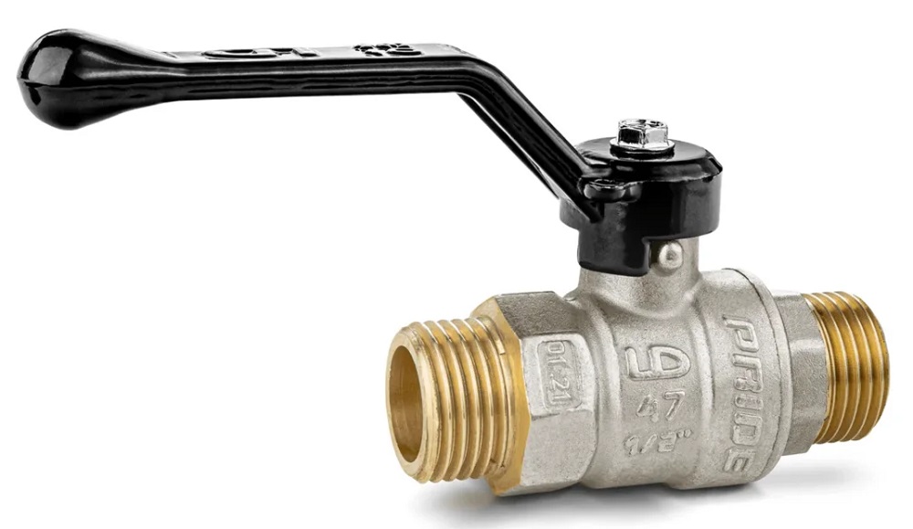 Кран шаровой НР 1/2" LD Pride, черная ручка
