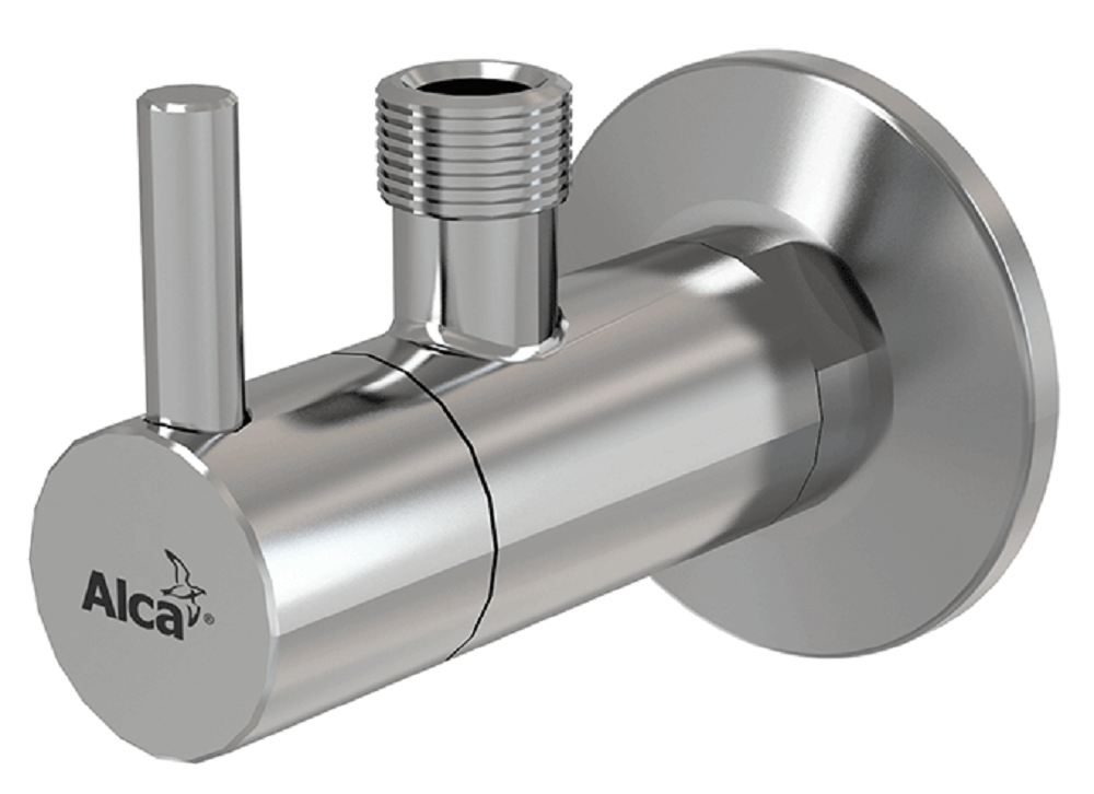 Угловой вентиль с фильтром 1/2" × 3/8", круглый ALCADRAIN (Alcaplast), ARV001