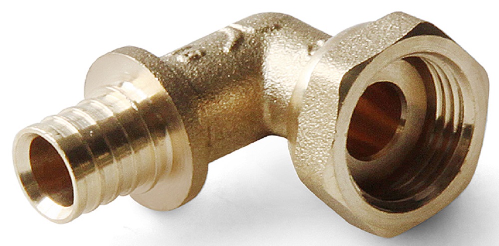 Угольник с накидной гайкой аксиальный 20x1/2" латунный PRO AQUA