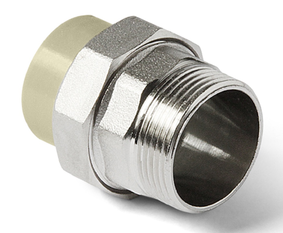 Муфта комбинированная разъемная (американка) полипропиленовая НР 20x1/2" PRO AQUA серый